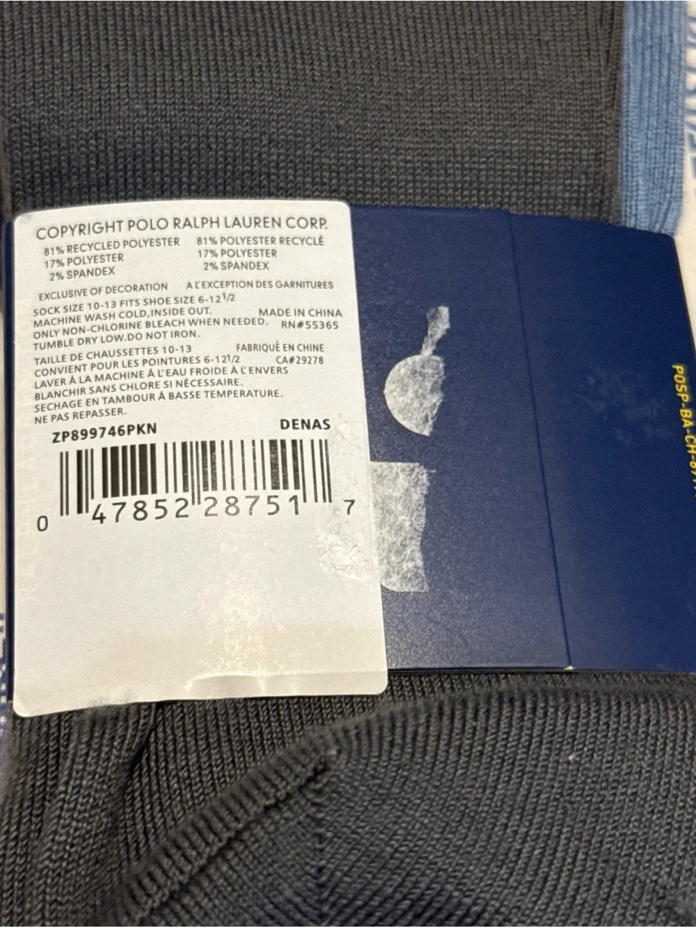 New Polo Ralph Lauren 3 Pairs Dress Socks (Blue, Light Blue, Grey) Mens Sz 10-13